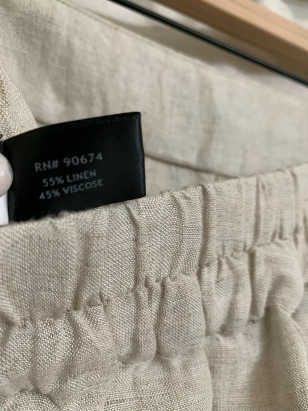 Boston Proper Malibu Embroidered Pull On Linen Blend Wide Leg Crop Cream Pant M - Picture 7 of 8
